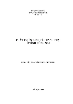 Phát triển kinh tế trang trại ở tỉnh đồng nai