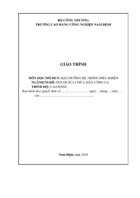 Giáo trình bảo dưỡng hệ thống điều khiển