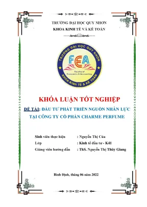 Đầu tư phát triển nguồn nhân lực tại công ty cổ phần charme perfume