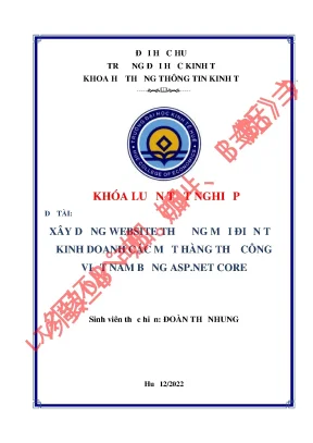 Xây dựng website thương mại điện tử kinh doanh các mặt hàng thủ công việt nam bằng asp net core