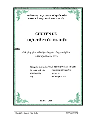 Luận văn tốt nghiệp giải pháp phát triển thị trường của công ty cổ phần in hà nội đến năm 2025