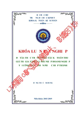 Khóa luận tốt nghiệp thực trạng kế toán thuế gía trị gia tăng và thuế thu nhập doanh nghiệp tại công ty cổ phần phước hiệp thành