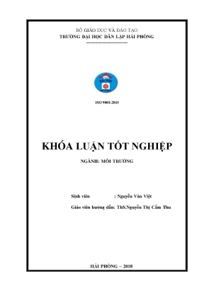 Nghiên cứu đánh giá hiện trạng môi trường nước mặt kênh thoát nước tây nam thành phố hải phòng