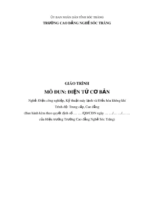 Giáo trình điện tử cơ bản trường cđ nghề sóc trăng