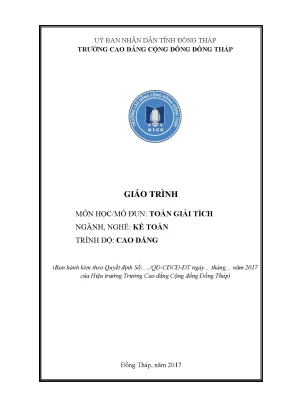 Giáo trình toán giải tích nghề kế toán cao đẳng