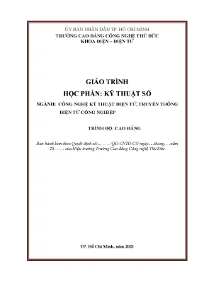 Giáo trình kỹ thuật số dành cho bậc cao đẳng ngành cnkt điện tử truyền thông điện tử công nghiệp
