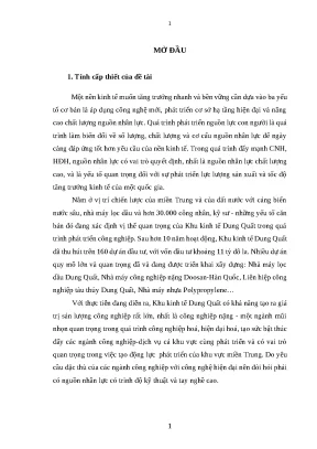 Luận văn cử nhân chính trị phát triển nguồn nhân lực chất lượng cao ở khu kinh tế dung quất trong quá trình công nghiệp hóa hiện đại hóa vùng kinh tế miền trung