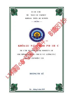 Khóa luận tốt nghiệp thực trạng hệ thống kiểm soát nội bộ chu trình bán hàng thu tiền tại công ty cổ phần gạch ngói cầu họ