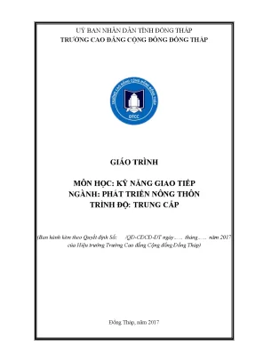 Giáo trình kỹ năng giao tiếp nghề phát triển nông thôn trung cấp