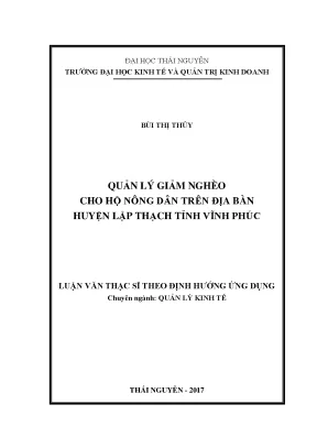 Luận văn thạc sĩ hay quản lý giảm nghèo cho hộ nông dân trên địa bàn huyện lập thạch tỉnh vĩnh phúc