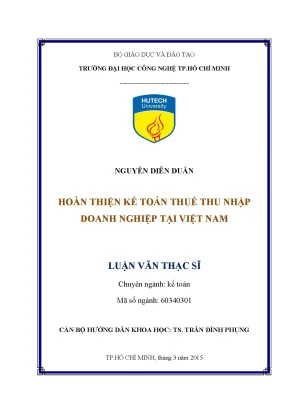 Luận văn thạc sĩ kế toán hoàn thiện kế toán thuế thu nhập doanh nghiệp tại việt nam