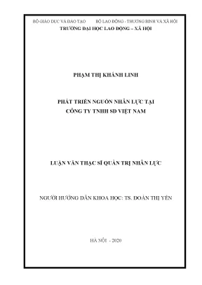 Luận văn thạc sĩ phát triển nguồn nhân lực tại công ty tnhh sd việt nam