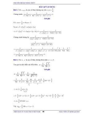Chuyên đề bài tập bất đẳng thức