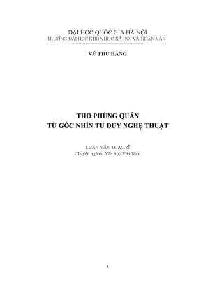 Luận văn thạc sĩ văn học việt nam thơ phùng quán từ góc nhìn tư duy nghệ thuật