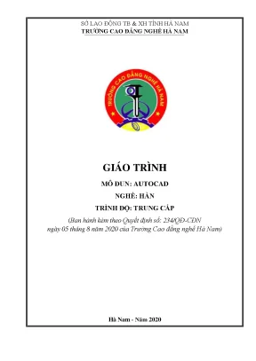 Giáo trình mô đun autocad nghề hàn trình độ trung cấp