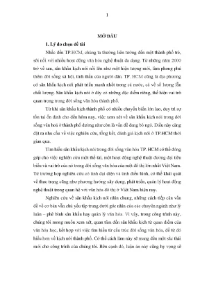 Luận án sân khấu kịch nói trong đời sống văn hoá thành phố hồ chí minh từ năm 2010 đến năm 2020