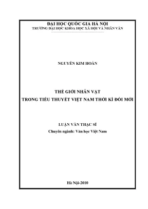 Luận văn thạc sĩ văn học thế giới nhân vật trong tiểu thuyết việt nam thời kỳ đổi mới