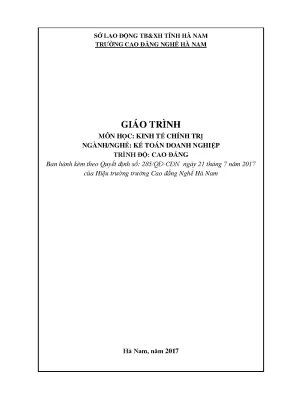 Giáo trình môn học kinh tế chính trị ngànhnghề kế toán doanh nghiệp