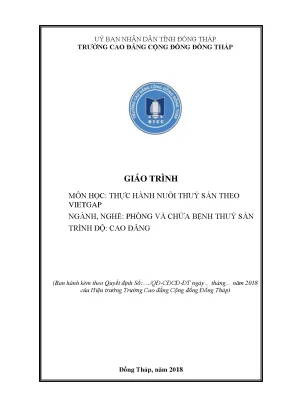Giáo trình thực hành nuôi thuỷ sản theo vietgap nghề phòng và chữa bệnh thuỷ sản cao đẳng