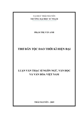 Luận văn thạc sĩ hay thơ dân tộc dao thời kì hiện đại