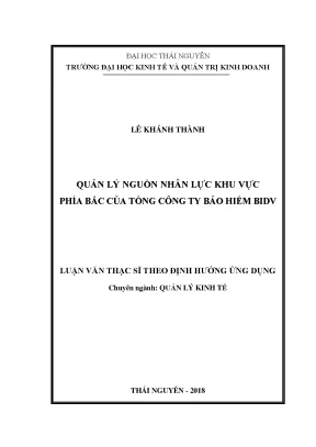 Luận văn thạc sĩ hay quản lý nguồn nhân lực khu vực phía bắc của tổng công ty bảo hiểm bidv