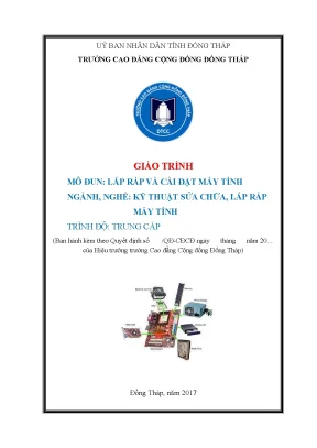 Giáo trình lắp ráp và cài đặt máy tính ngành kỹ thuật sửa chữa lắp ráp máy tính trung cấp