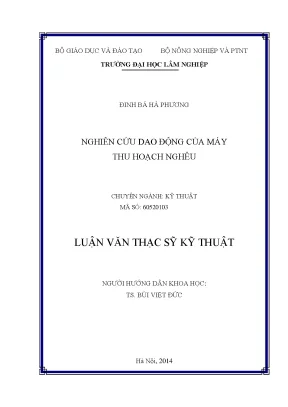 Luận văn thạc sĩ hay nghiên cứu dao động của máy thu hoạch nghêu