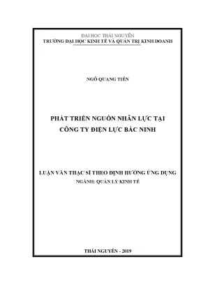 Luận văn thạc sĩ hay phát triển nguồn nhân lực tại công ty điện lực bắc ninh