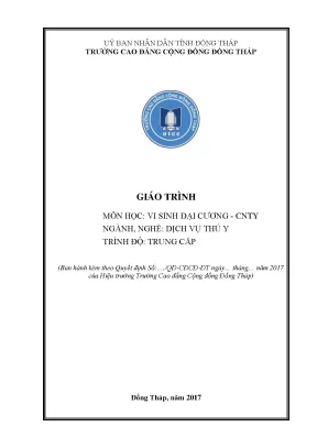 Giáo trình vi sinh đại cương nghề dịch vụ thú y trung cấp