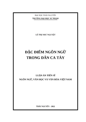 Luận án đặc điểm ngôn ngữ trong dân ca tày