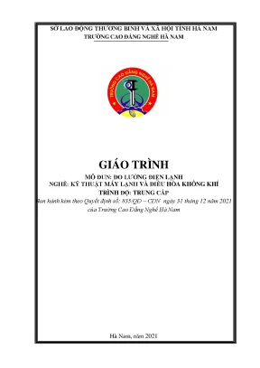 Giáo trình mô đun đo lƣờng điện lạnh nghề kỹ thuật máy lạnh và điều hòa