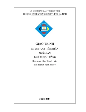 Giáo trình quy trình hàn nghề hàn cao đẳng 2