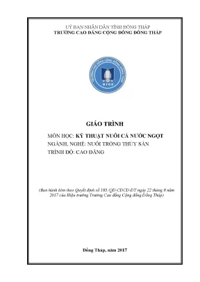 Giáo trình kỹ thuật nuôi cá nước ngọt nghề nuôi trồng thuỷ sản cao đẳng