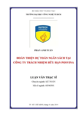 Luận văn thạc sĩ kế toán hoàn thiện dự toán ngân sách tại công ty trách nhiệm hữu hạn posvina