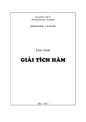 Giáo trình giải tích hàm nguyễn hoàng và lê văn hạp