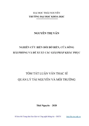 Luận văn thạc sĩ hay nghiên cứu biến đổi bờ biển cửa sông hải phòng vfa đề xuất các giải pháp khắc phục