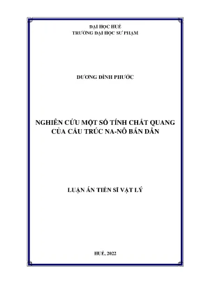 Luận án tiến sĩ nghiên cứu một số tính chất quang của cấu trúc nanô bán dẫn
