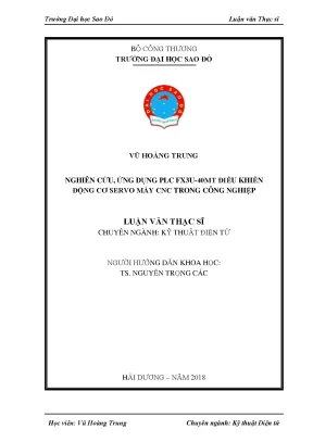 Luận văn thạc sĩ kỹ thuật điện tử nghiên cứu ứng dụng plc fx3u 40mt điều khiển động cơ servo máy cnc trong công nghiệp