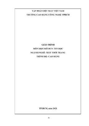 Giáo trình tin học ngành may thời trang trình độ cao đẳng