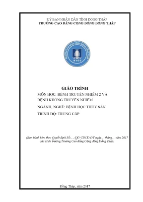 Giáo trình bệnh truyền nhiễm 2 và bệnh không truyền nhiễm nghề bệnh học thuỷ sản trung cấp