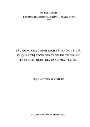 Tác động của chính sách tài khóa tỷ giá và quản trị công đến tăng trưởng kinh tế tại các quốc gia đang phát triển