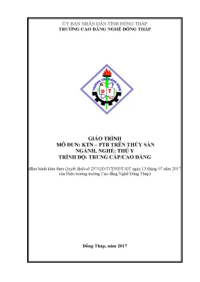 Giáo trình kỹ thuật nuôi và phòng trị bệnh trên thuỷ sản nghề thú y cđtc