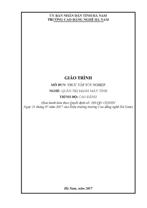 Giáo trình mô đun thực tập tốt nghiệp nghề quản trị mạng máy tính
