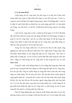 Luận văn tuyển dụng công chức các cơ quan chuyên môn thuộc ủy ban nhân dân tỉnh lào cai