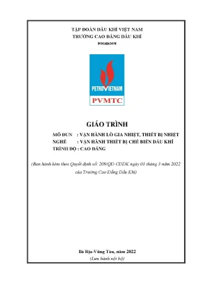Giáo trình vận hành lò gia nhiệt thiết bị nhiệt nghề vận hành thiết bị chế biến dầu khí cao đẳng trường cao đẳng dầu khí