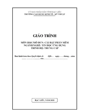 Giáo trình mô đun cài đặt phần mềm nghề tin học ứng dụng trình độ trung cấp trường cđ kinh tế kỹ thuật bạc liêu