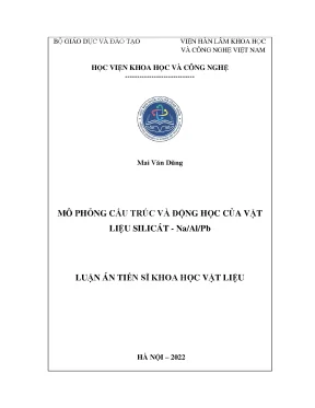 Luận án mô phỏng cấu trúc và động học của vật liệu silicát na al pb