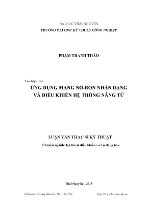 Luận văn thạc sĩ hay ứng dụng mạng nơ ron nhận dạng và điều khiển hệ thống nâng từ