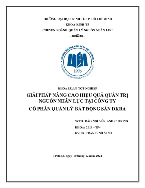 Luận văn quản trị nguồn nhân lực