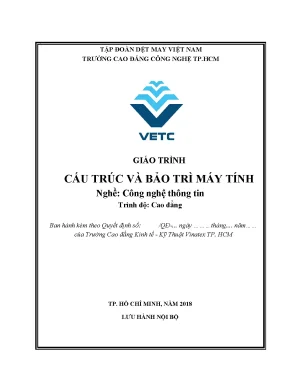 Giáo trình cấu trúc và bảo trì máy tính nghề công nghệ thông tin trình độ cao đẳng